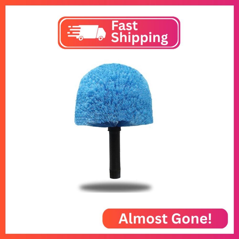 Blue Twist-On Cobweb Duster Head Brush – Efficient Indoor & Outdoor Spider Web C