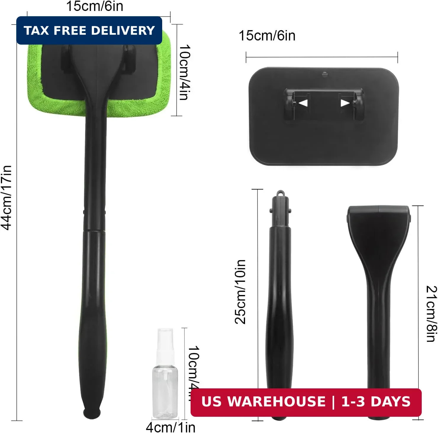 Car Windshield Cleaning Tool, Windshield Cleaner with 4 Washable and Reusable Mi