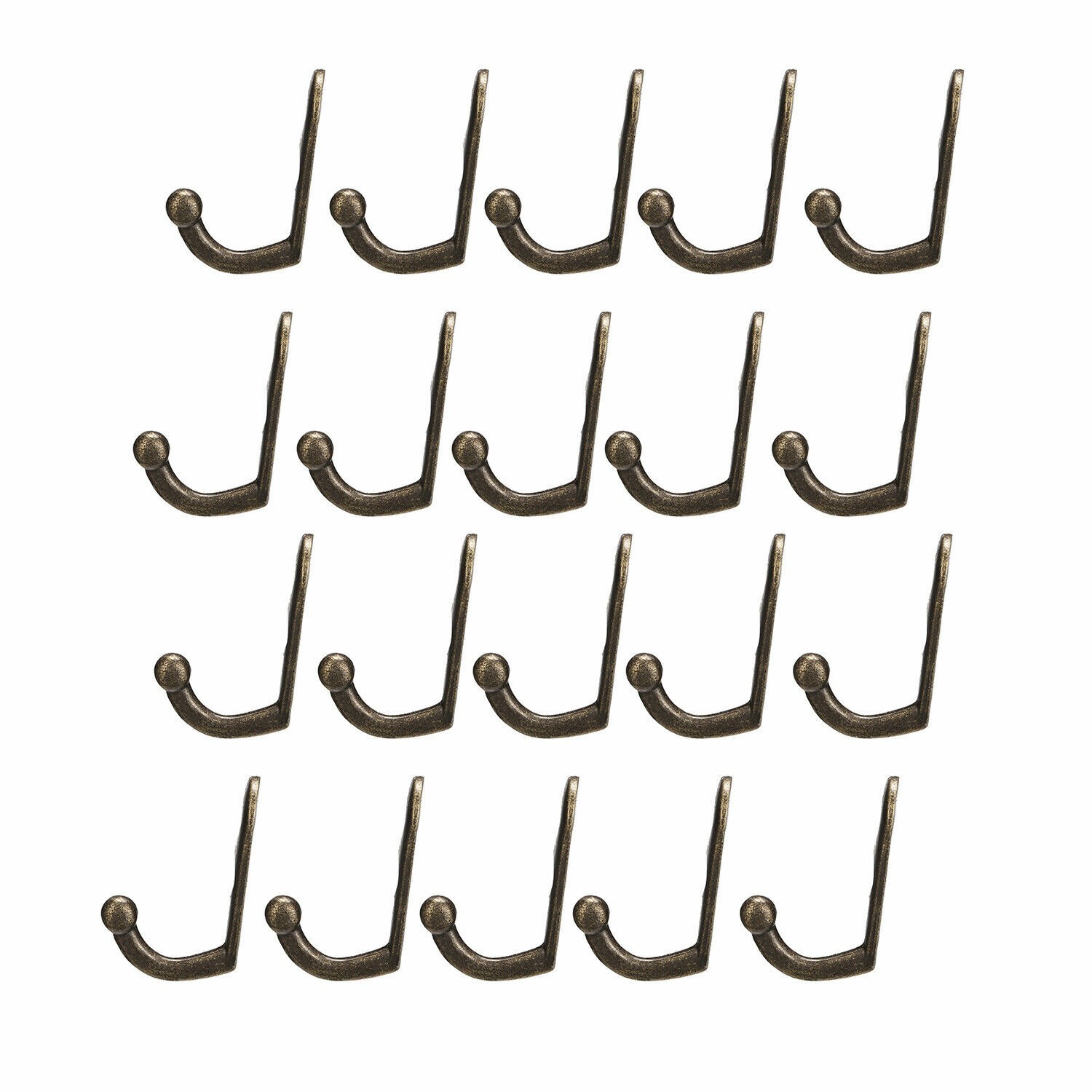 20pcs Hanging Metal Single Hook Clothes Hat Coat Robe Wall Door Hangers Hooks