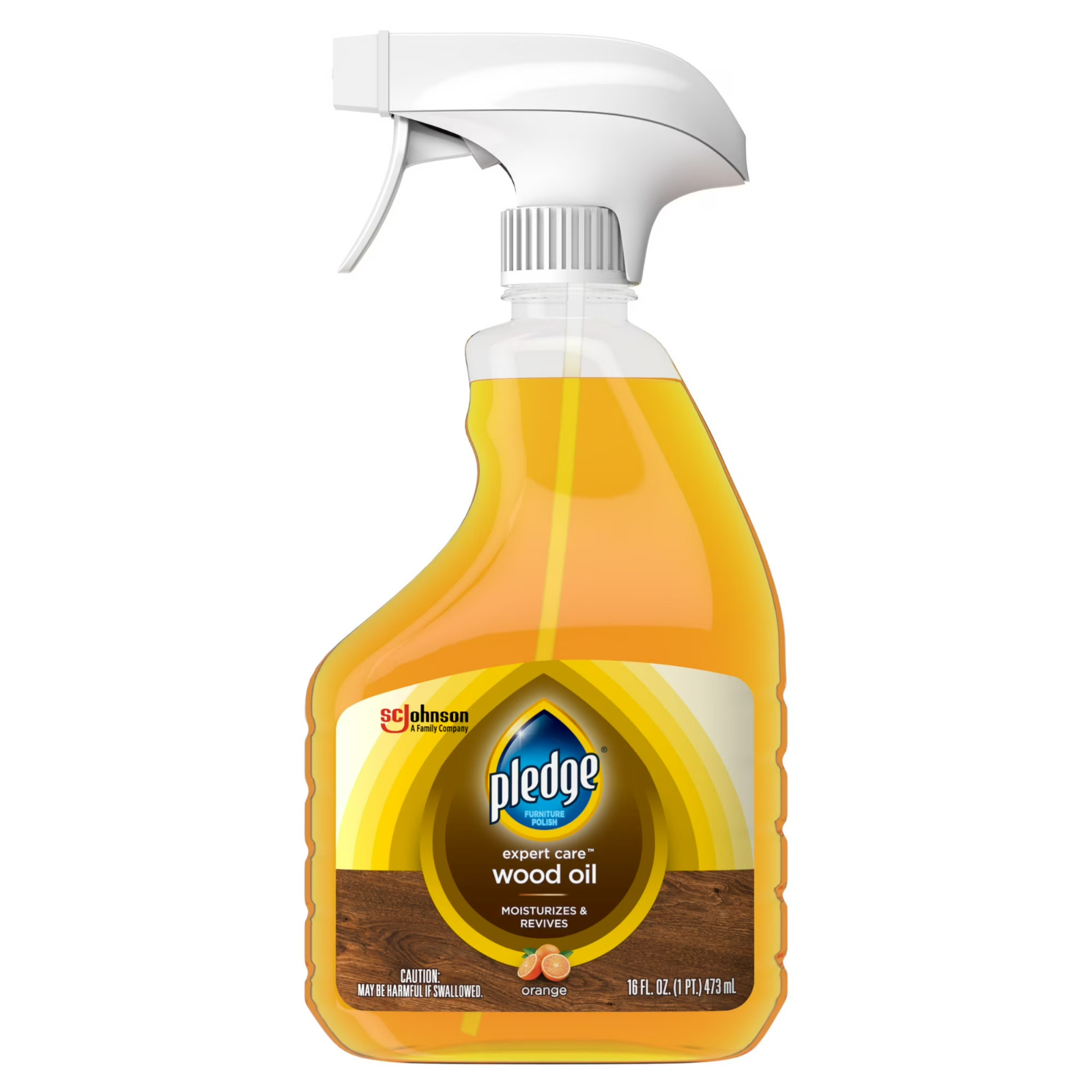 Pledge Expert Care Wood Oil, Moisturizes & Revives, Orange Scent, 16 Fl Oz..