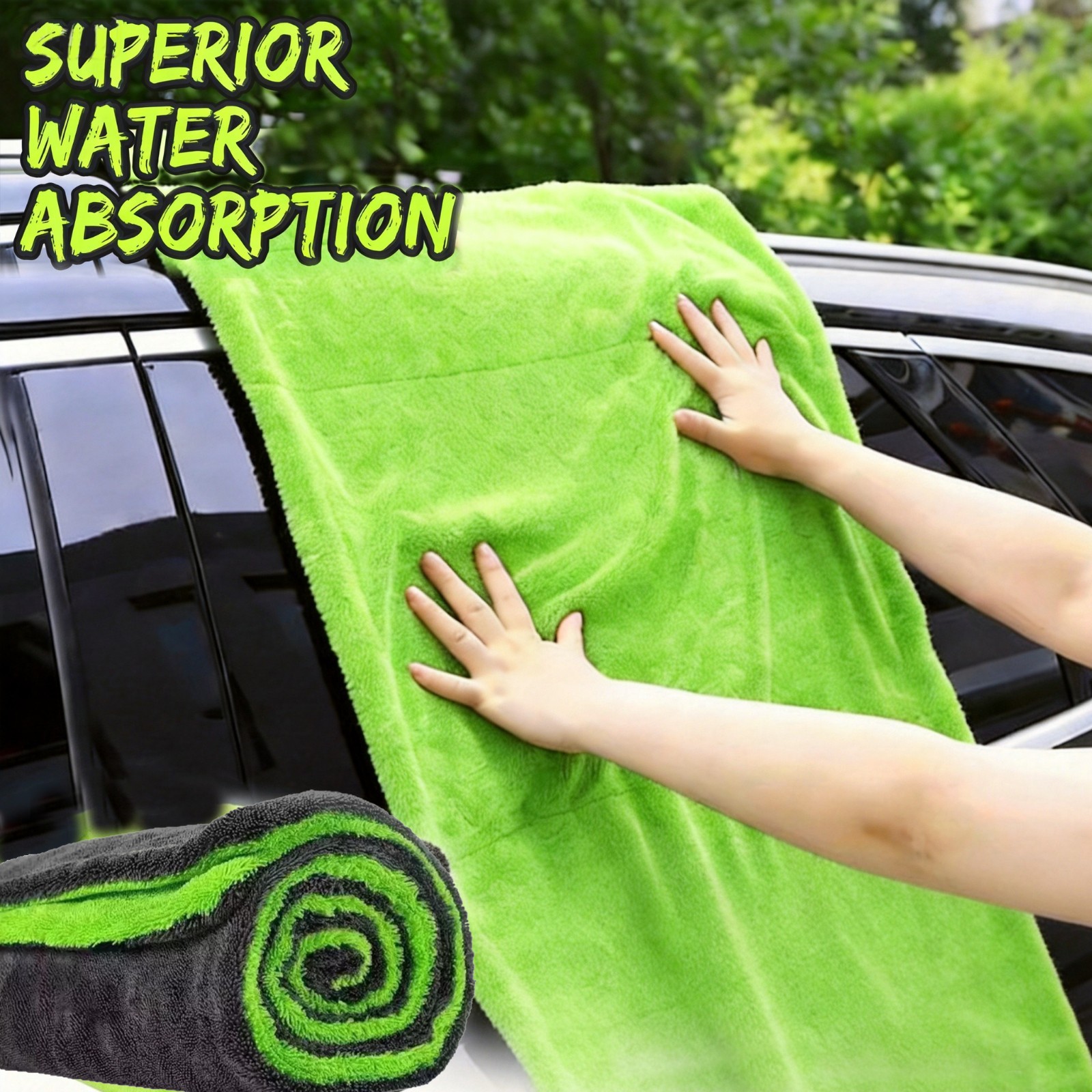 30x30cm in Microfiber Car Drying Towel 1400GSM Streak Free Auto Wash Cloth