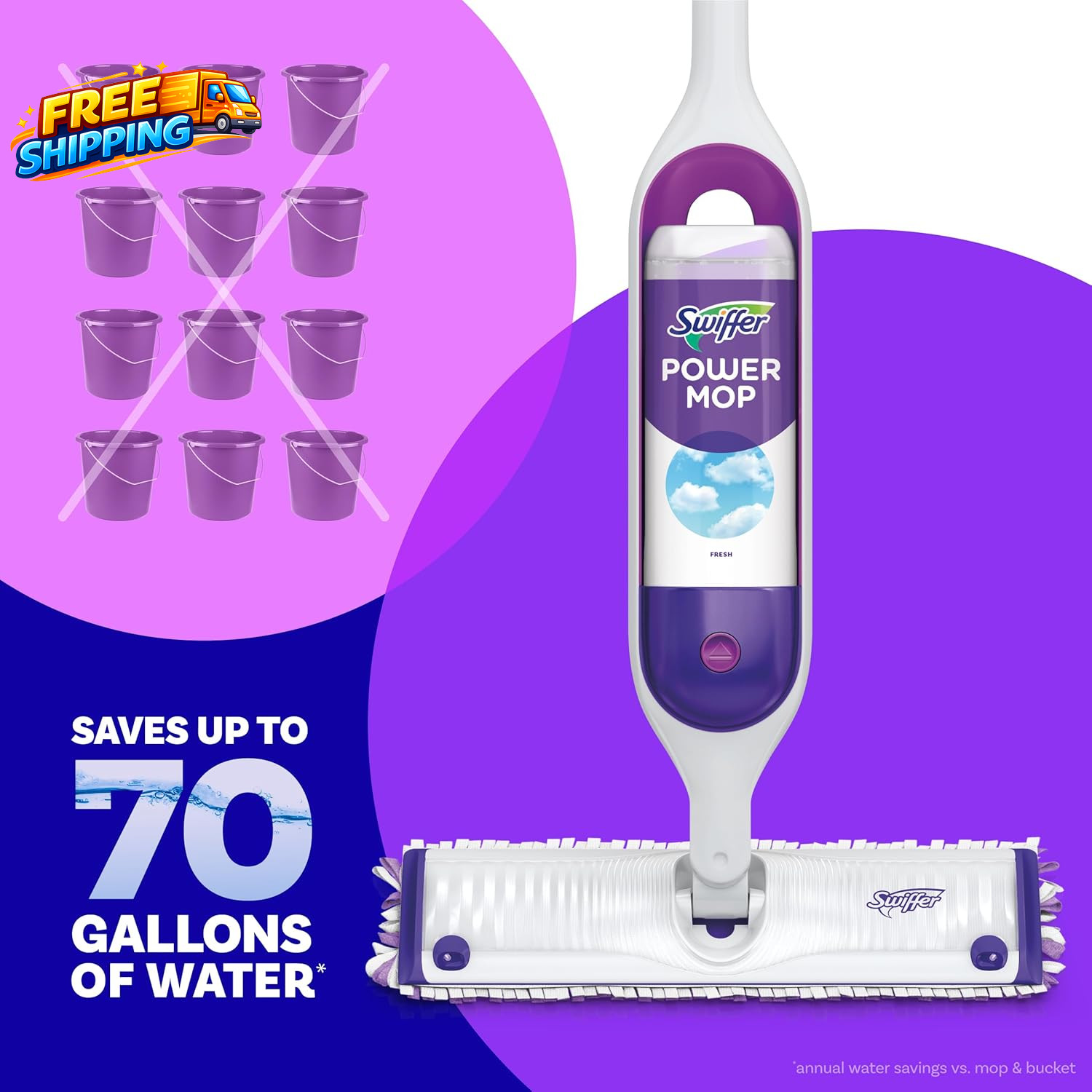 Powermop Liquid Floor Cleaner Refills Solution for Power Mop Fresh Scent 2 Count
