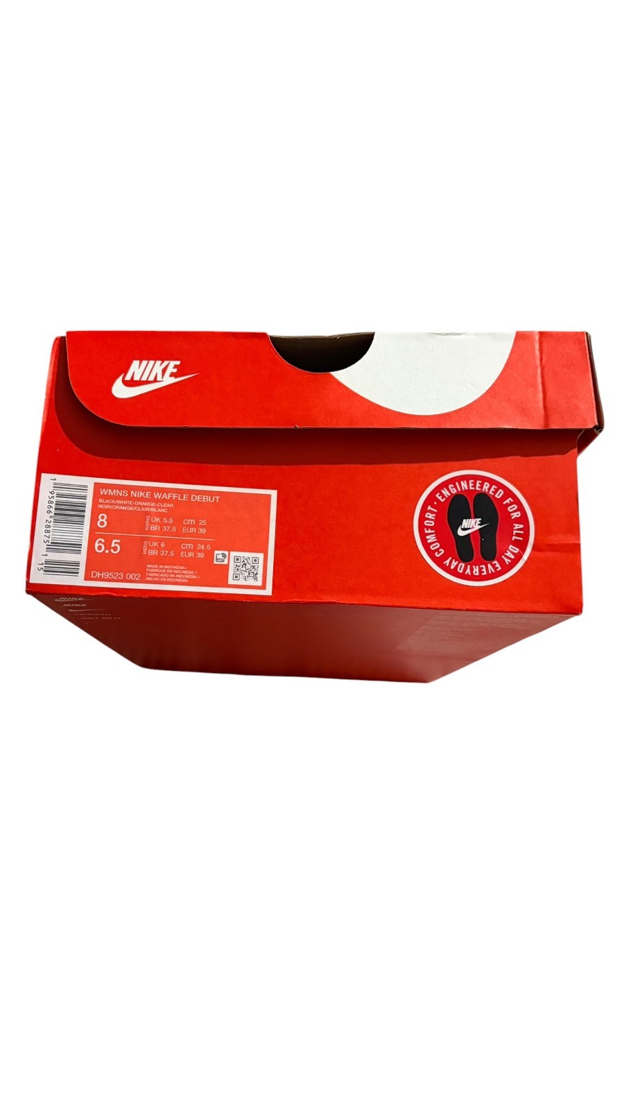 Nike Empty Shoe Box Red White Swoosh Original Packaging Size 6.5 WMNS BOX ONLY