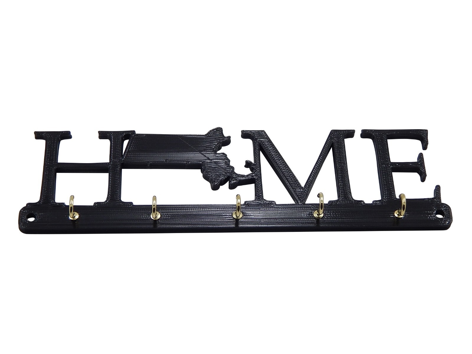 Massachusetts Home State Shape Key Holder Hanger Rack Housewarming Wall Gift