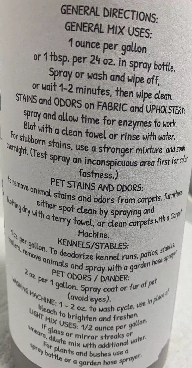 Enzyme Cleaner- Natural Hand Crafted