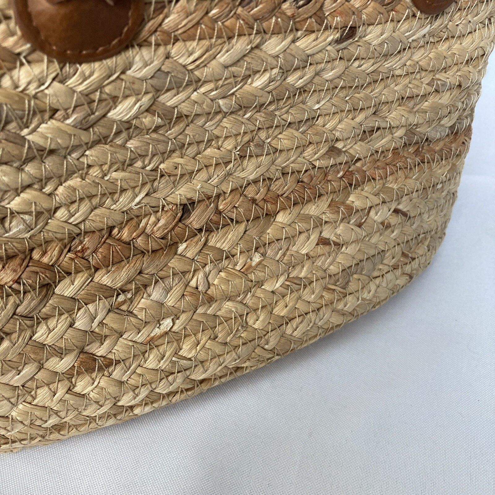 Double-Handled Basket Braided Water Hyacinth 12 x 10 x 7″ Storage Shopping Tote