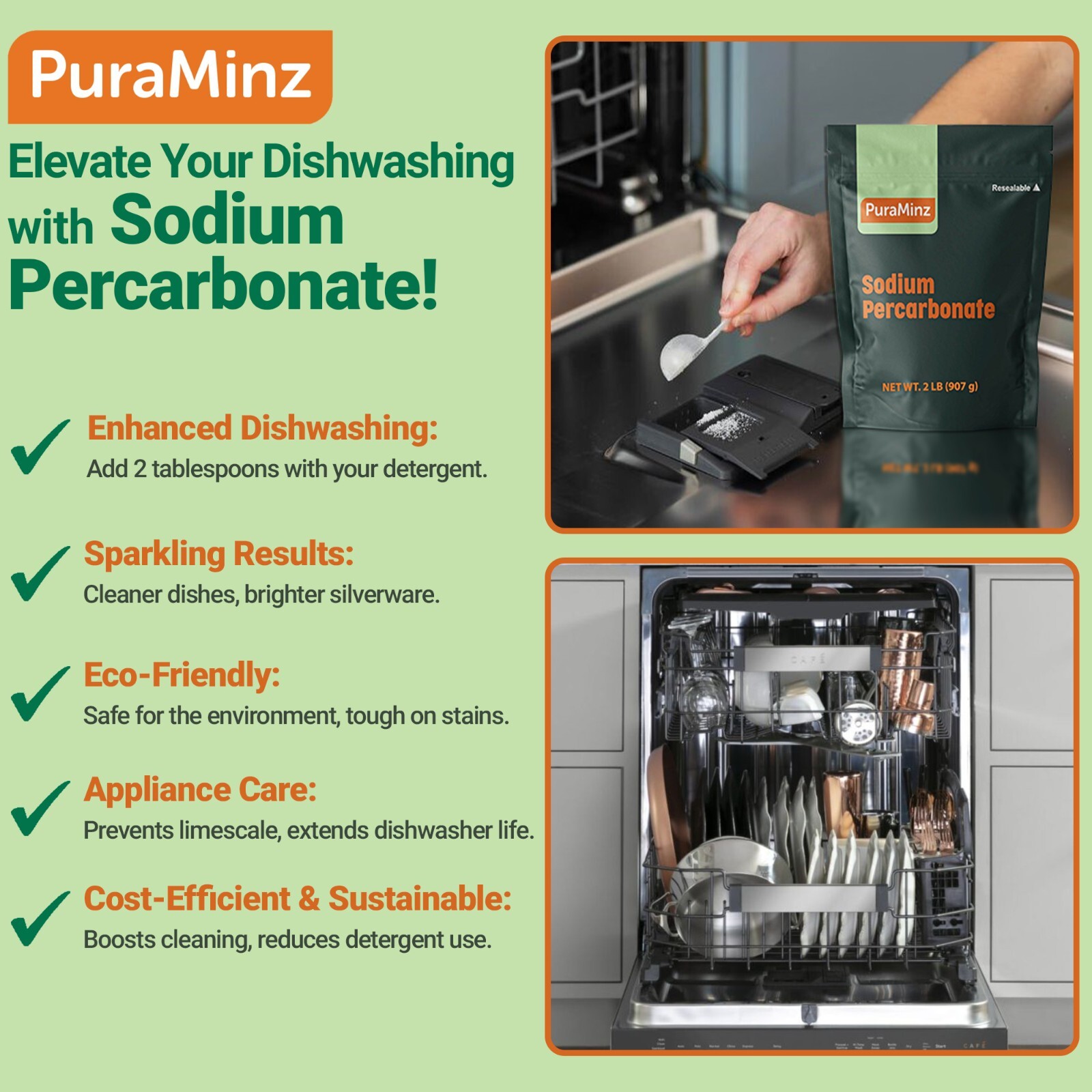 Sodium Percarbonate – 2 lbs- Multi-Purpose Cleaner, Color Safe Oxygen Bleach