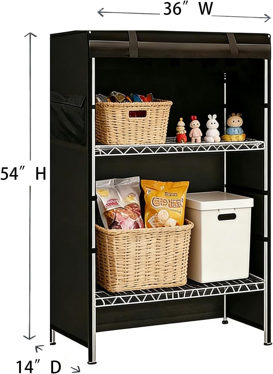 600D Oxford Cloth Thick Storage Shelf Cover (36″W x 14″D x 54″H)