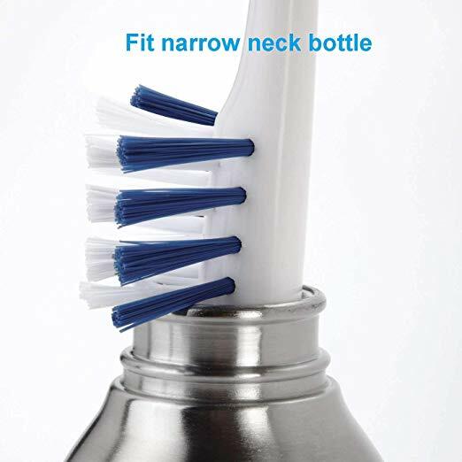 Bottle Cleaning Brush Set Nylon Bristle Long Handled Narrow Versatile Detailed