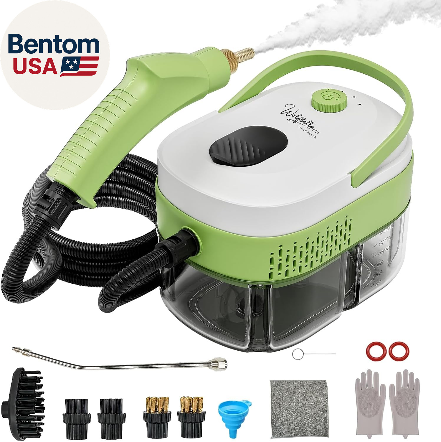 Steam Cleaner,15S Heat-Up,1.4L Tank,Steamer for Cleaning with 10 Pcs Accessories