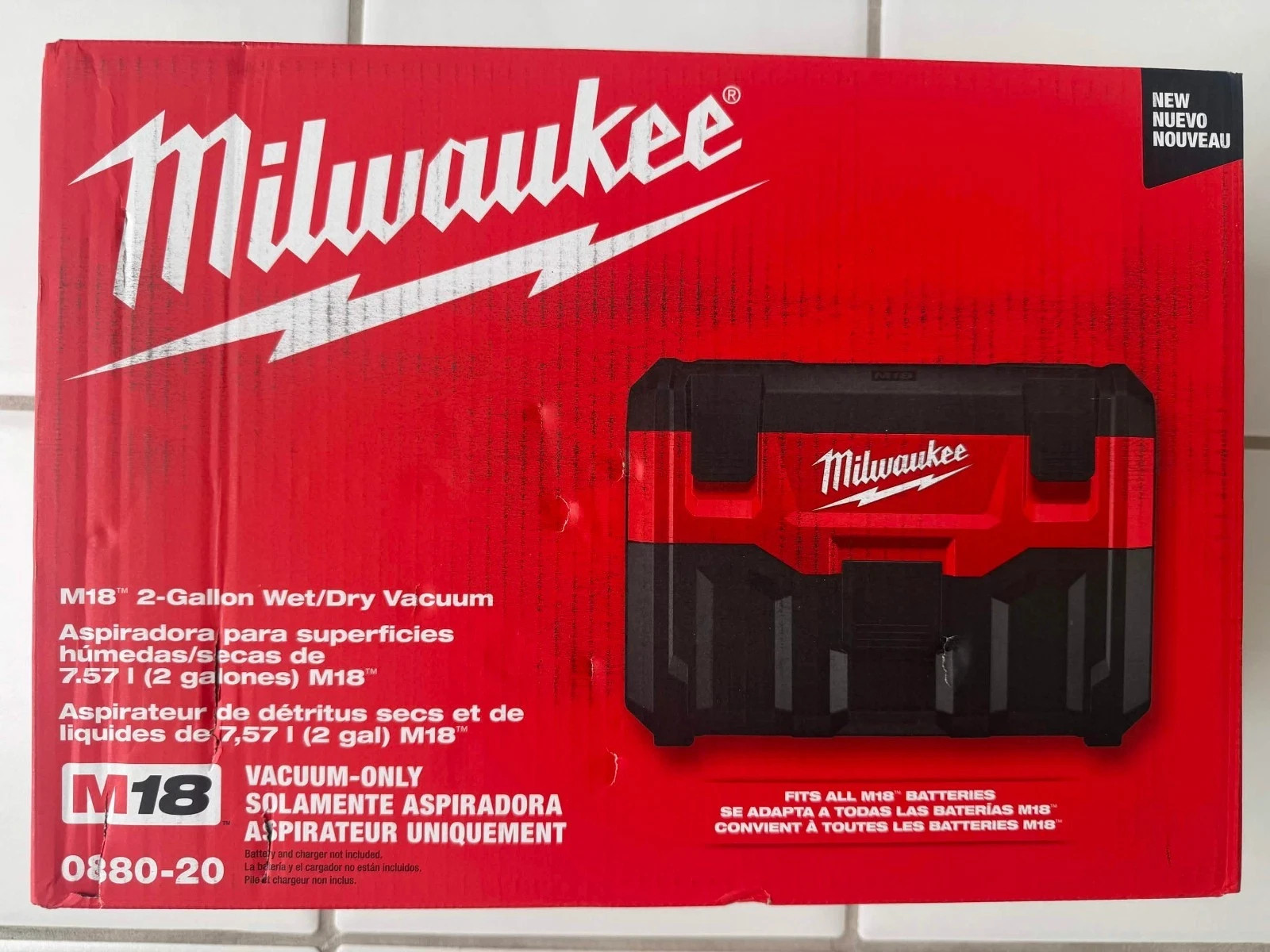 Milwaukee M18 Wet/Dry Vacuum 2 Gallon Cordless Hepa 18V 0880-20 ~ FREE SHIPPING!