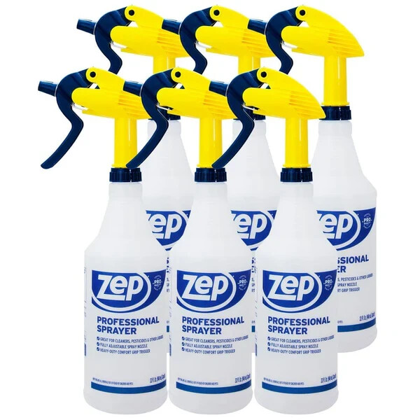 Zep Professional Spray Bottles 32oz (6-Pack) Heavy Duty Adjustable Nozzle NEW