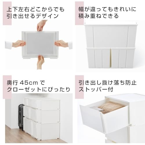 Sanka Combination Case Storage Case White Medium Size 39cm Wide x 44.7cm Deep x