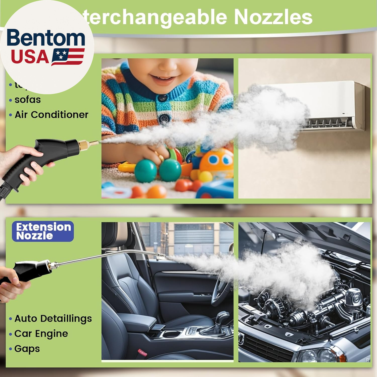 Steam Cleaner,15S Heat-Up,1.4L Tank,Steamer for Cleaning with 10 Pcs Accessories