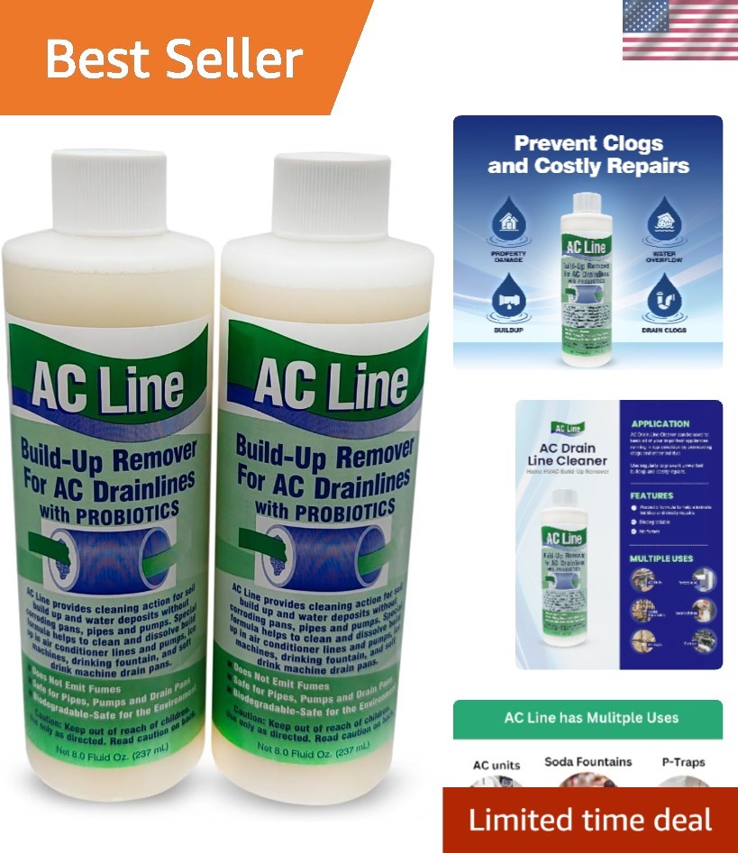 AC Drain Line Cleaner – 2 Pack / 6 Supply – Cleans HVAC drain lines, cleaner…