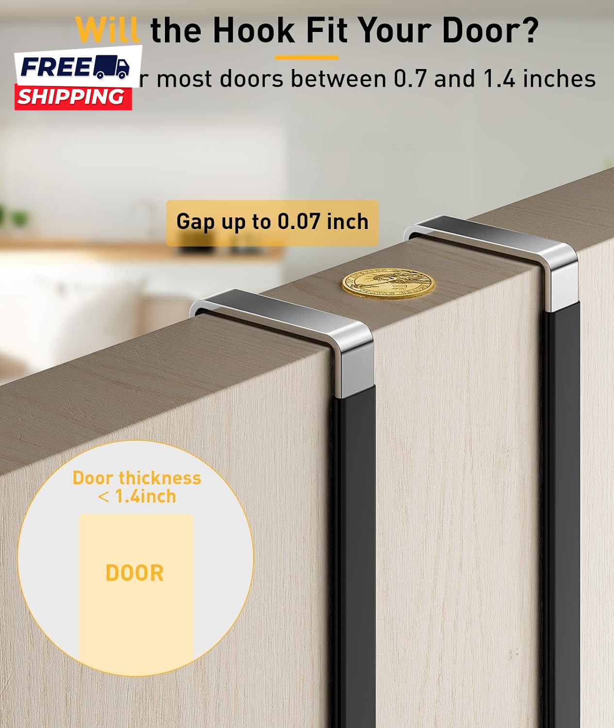 4 Pack over the Door Hooks Door Hanger Hook Towel Hooks for Hanging
