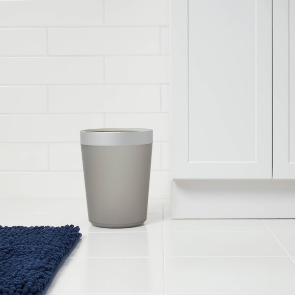 Wastebasket Gray – 11 Inches (H) x 8.5 Inches (W) x 8.5 Inches (D)