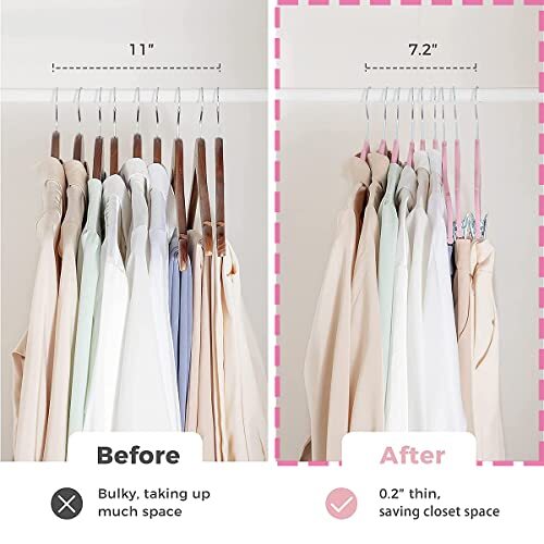 20 Pack Plastic Pink Durable Adult Hangers, Ultra Thin Space Saving Heart Shaped