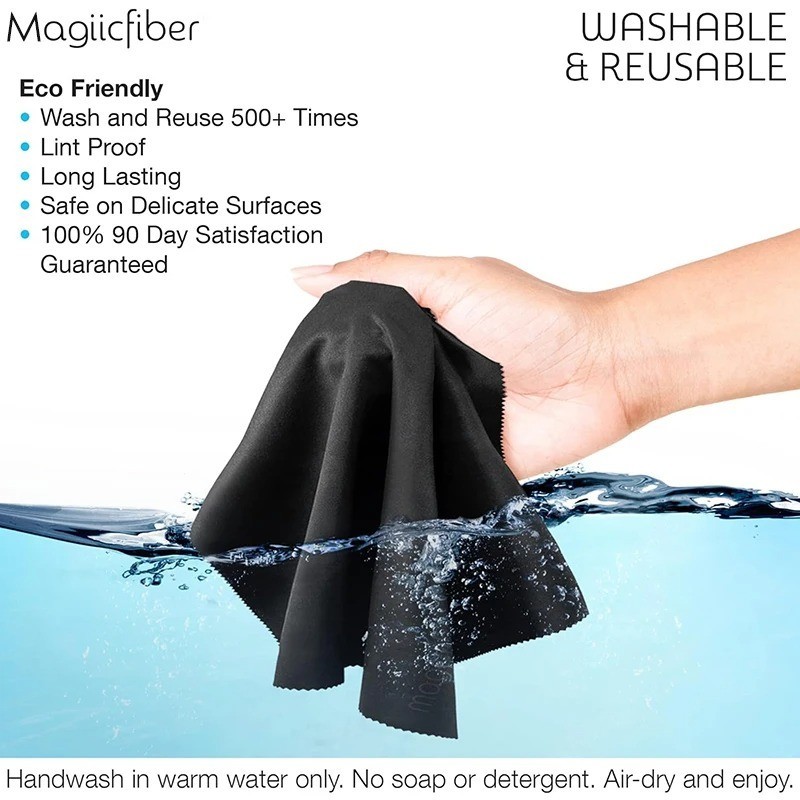 MagiicFiber Microfiber Cleaning Cloth, High-density Stripe-free Wipes, Soft and
