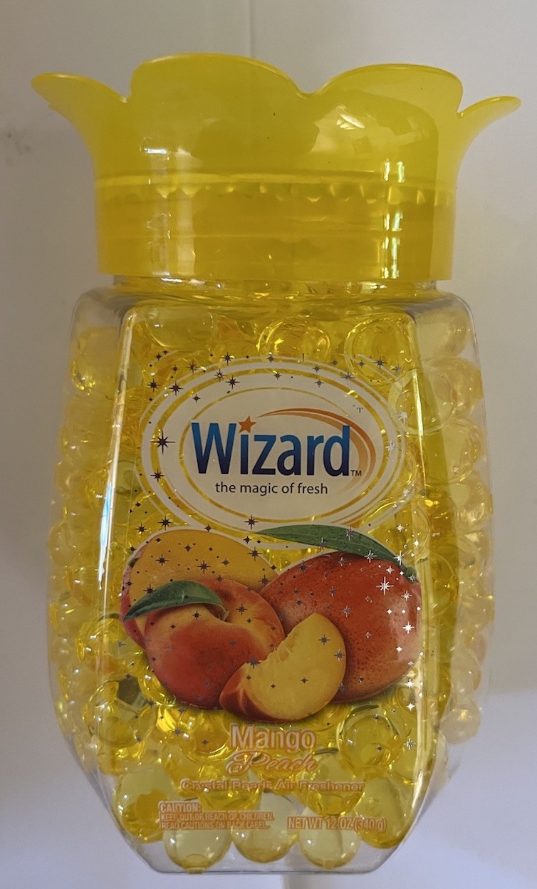 Lot of 8 Wizard MANGO PEACH Crystal Beads Air Freshener 12oz Jars