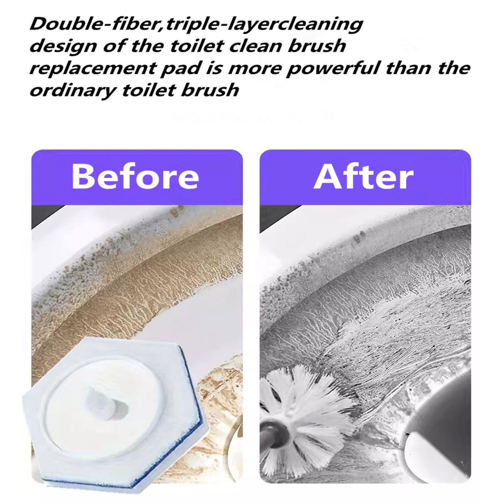 50PCS Cleaner Wand Refills Disposable Toilet Brush Heads For Cleaning Wand