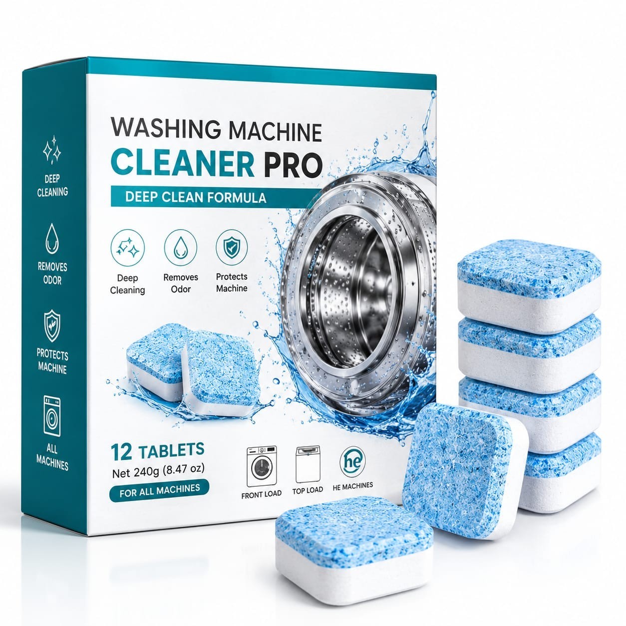 Uproot Clean Washing Machine Cleaner Tablets 12 pcs daily used at home