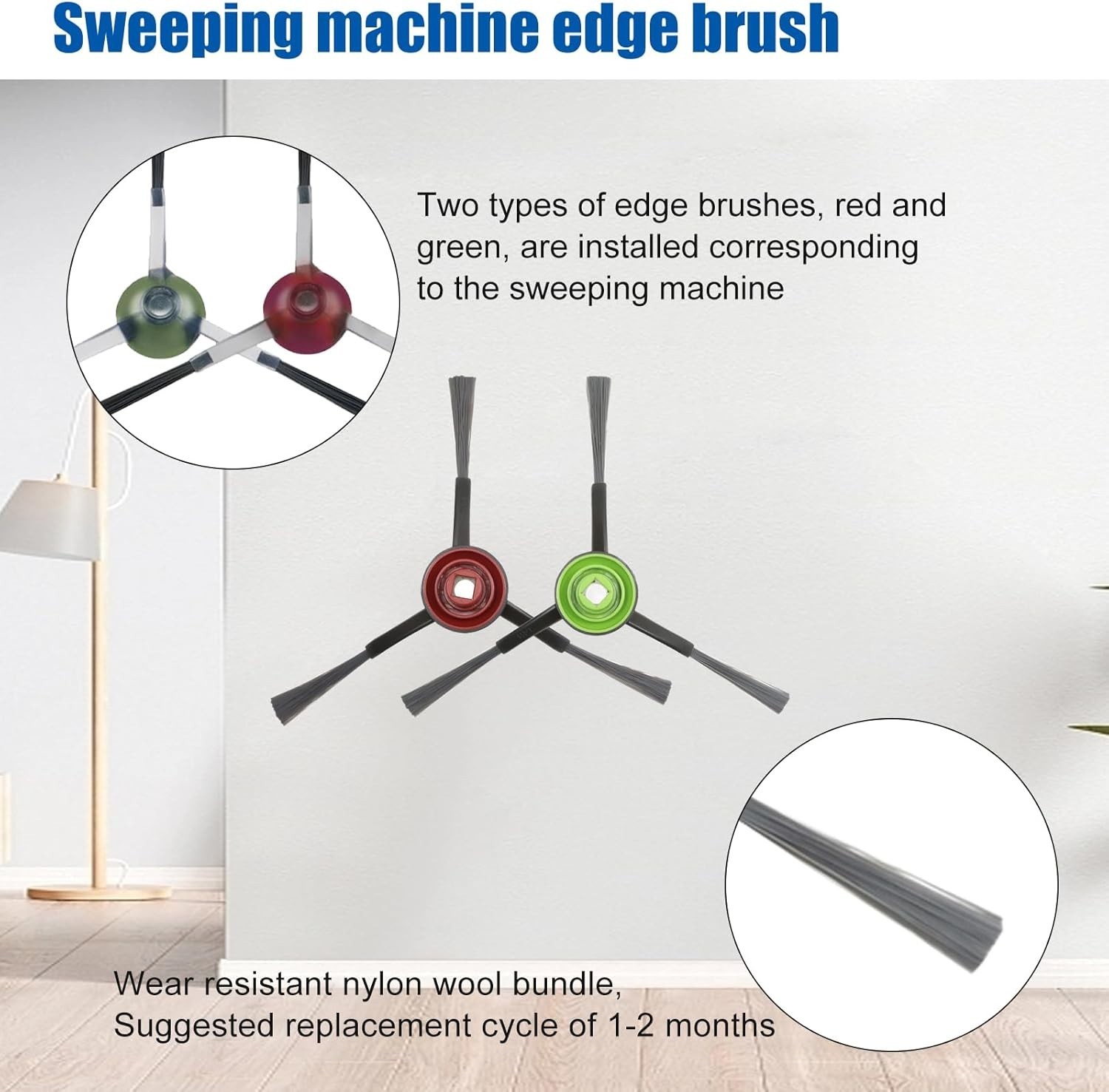 Colorful Replacement Side Brushes for Ecovacs Deebot – 8 Brushes Included