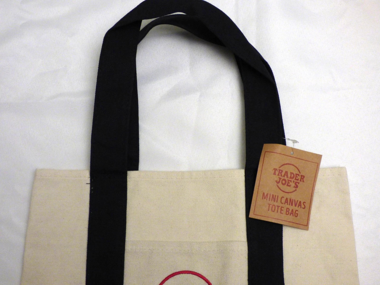 Trader Joe’s MINI Canvas Reusable Bag: Off White or Tan with Navy Blue