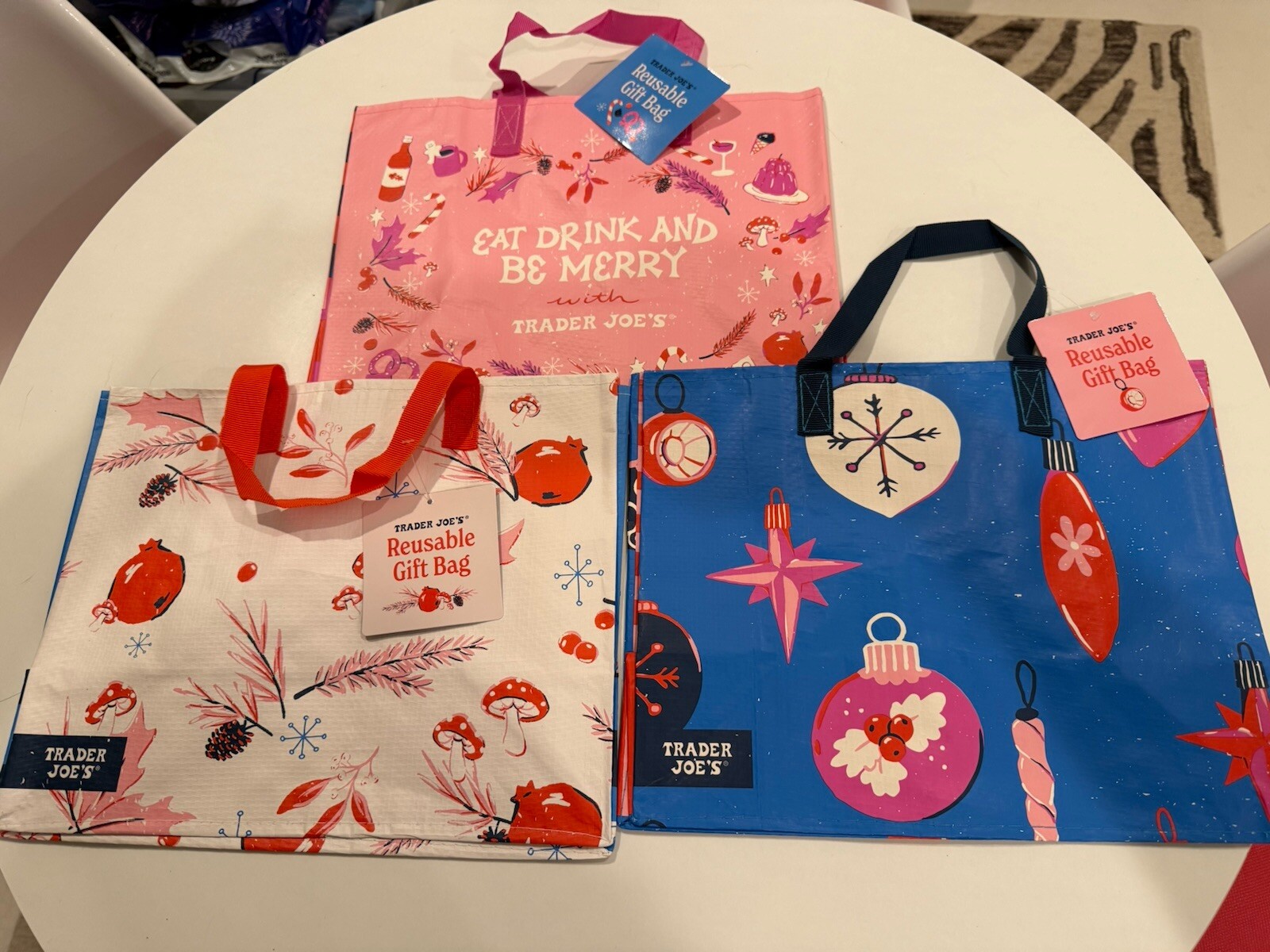 Trader Joes’s Holiday Gift Tote Bag 3 Set Limited Christmas 2024🎄🛍️