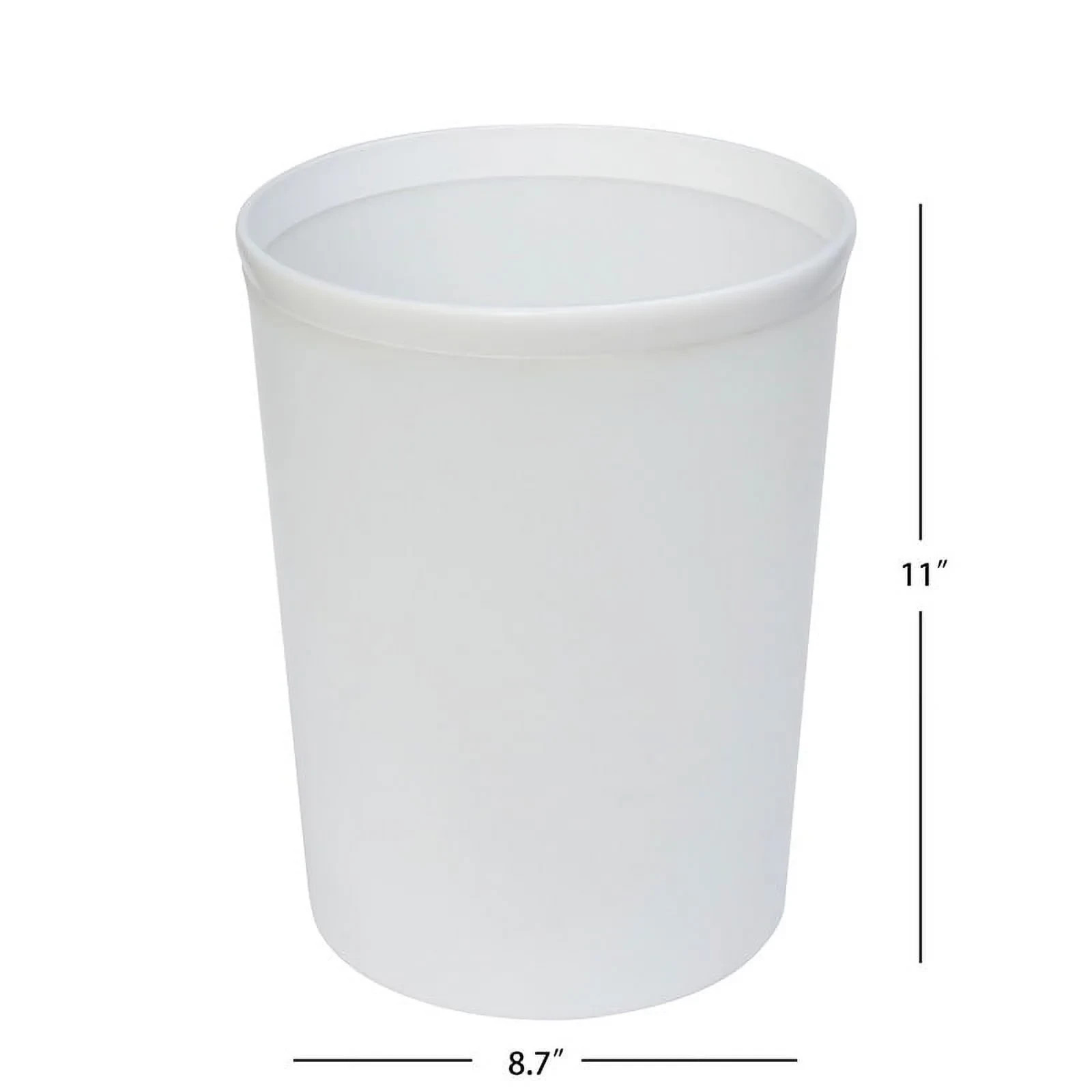 Mainstays Frosted Plastic Bathroom White Wastebasket, 2.1 gal