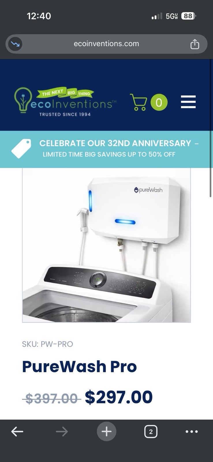 GreenTech PureWash Pro Detergent Environmental Less Laundry System