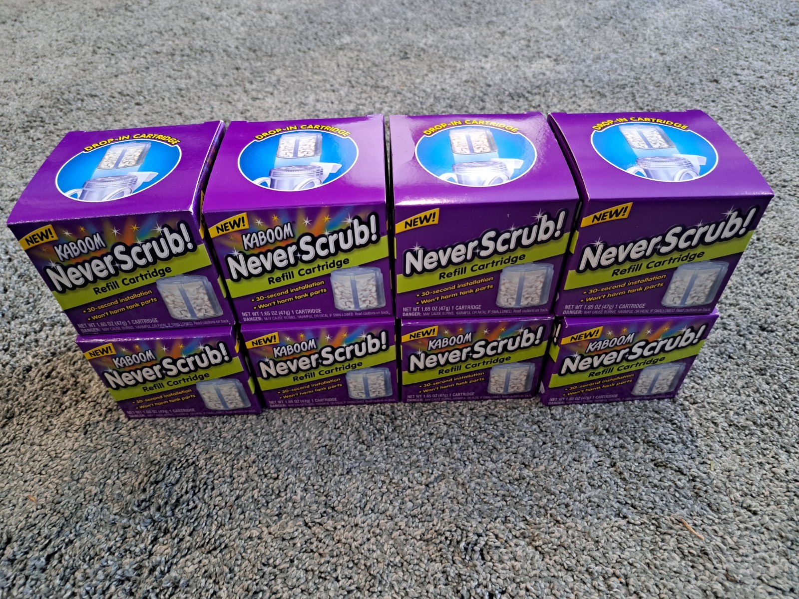 Lot Eight Kaboom Never Scrub! Refill Cartridges 1.65 Oz. Each
