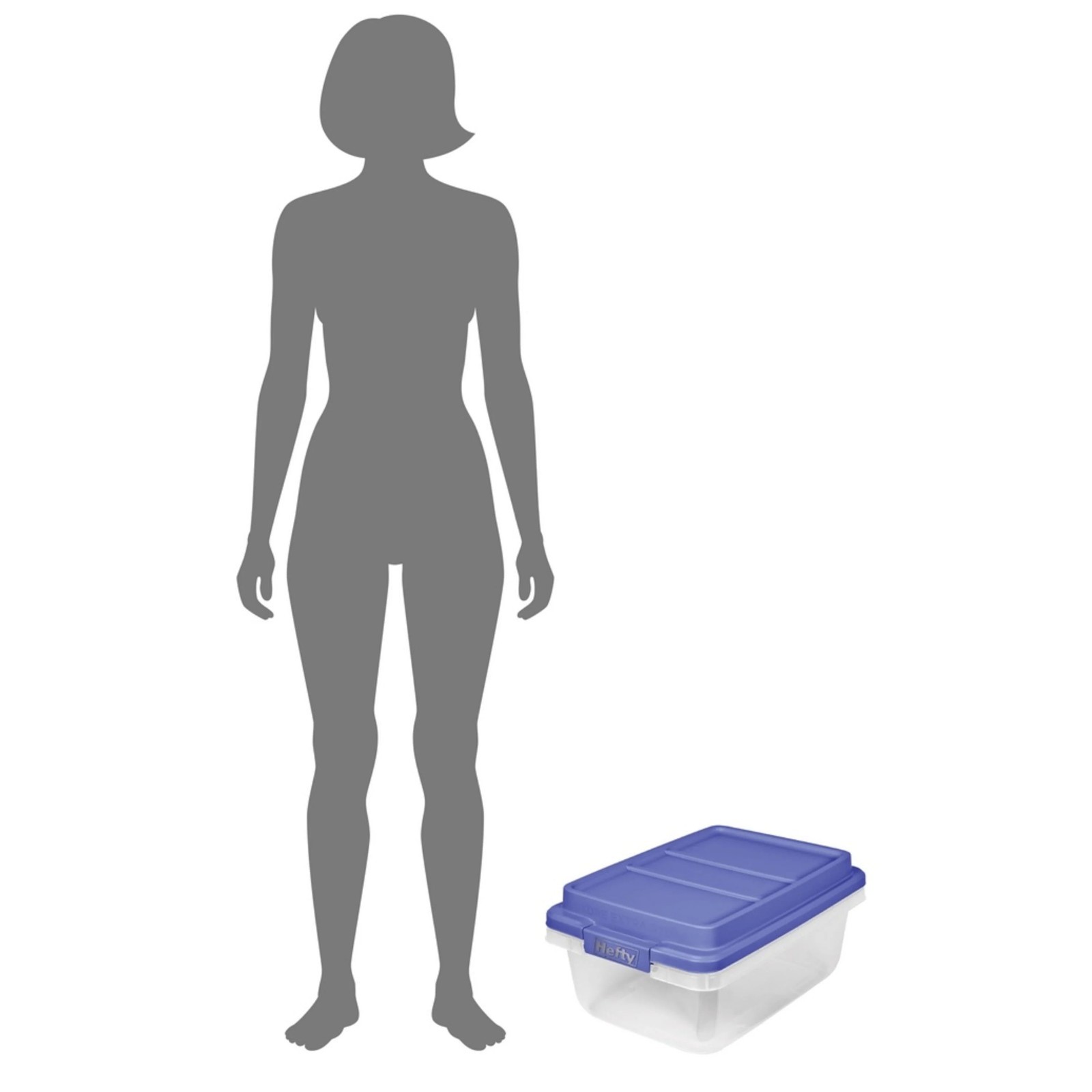 Hefty 18 Quart Clear Storage Bin With Blue Hi Rise Lid FREE SHIPPING