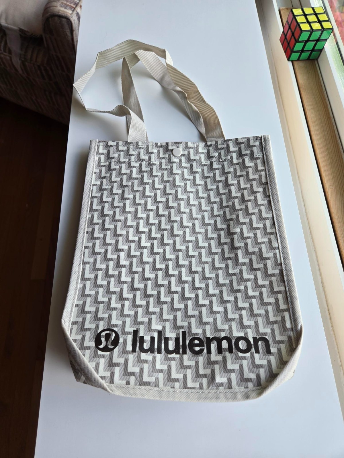 Lululemon Reusable Shopping Tote Bag: Beige/Tan/Gray Small 11×9.5in 2025/12 NEW