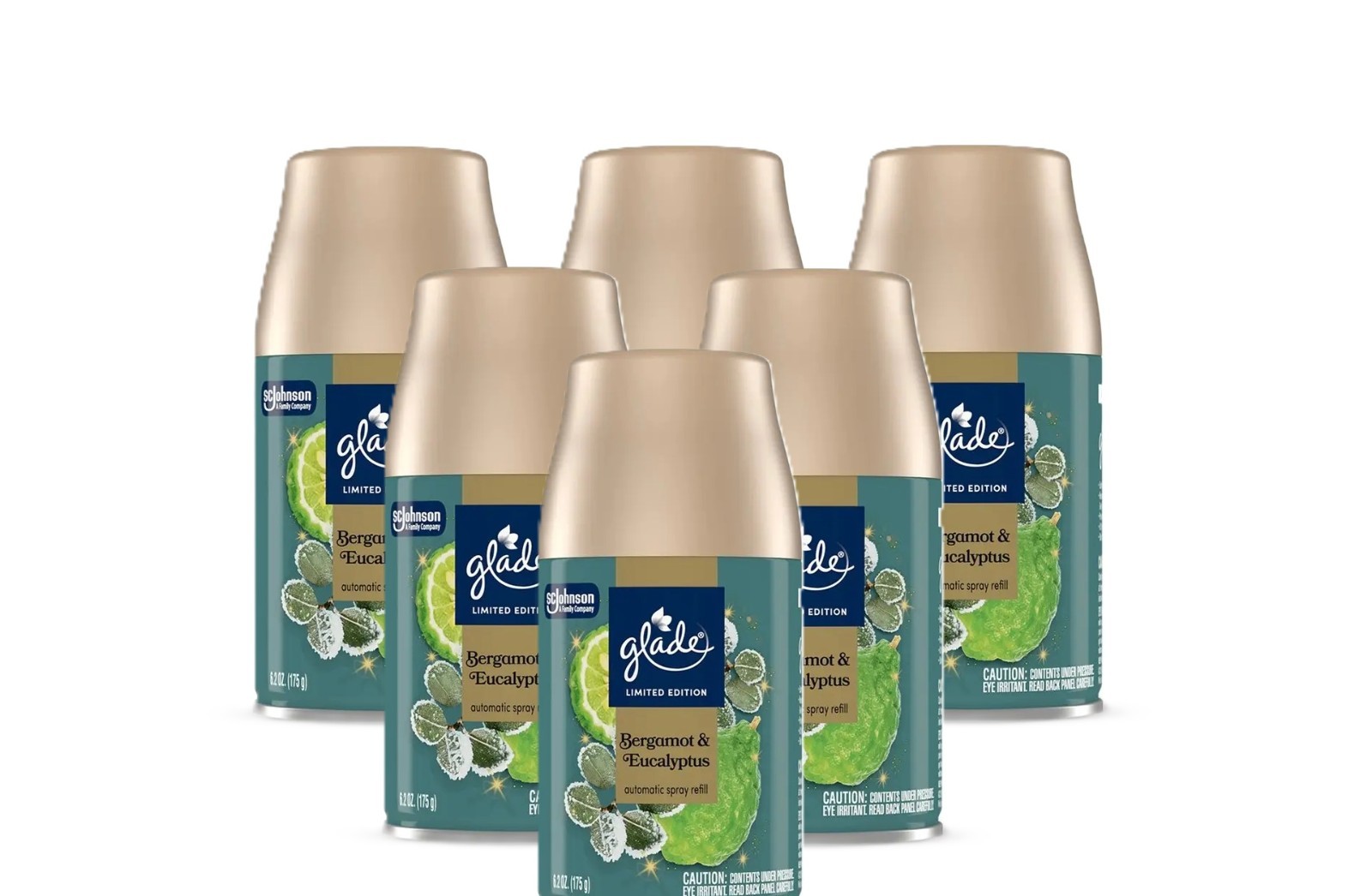 NEW Glade Automatic Spray Refill Bergamot & Eucalyptus – 6 PACK
