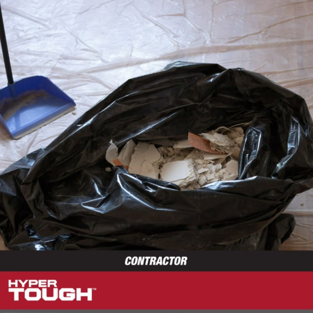 Hyper Tough 55-Gallon Flap Tie Contractor Bags, 2 MIL, 20 Bags