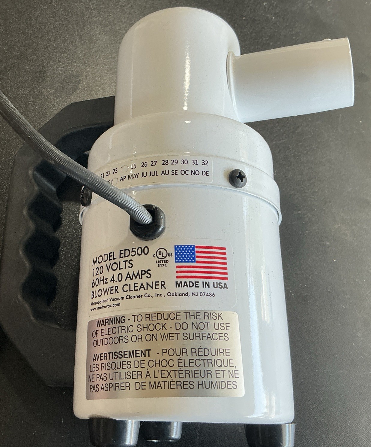 EUC MetroVac ED500 DataVac Electric Duster Electronics Duster Air Blower Tested