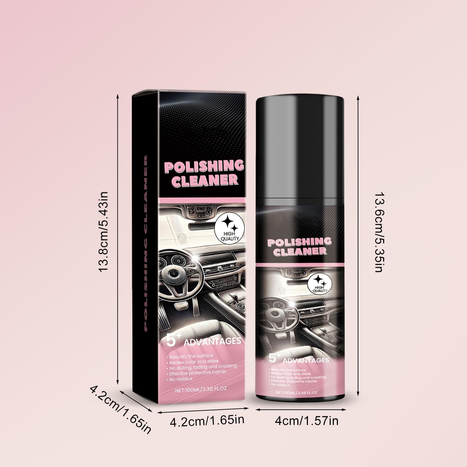 XiuFa Car Interior Cleaner,100ml Cleaner, 0.5 Fl Oz (Pack of 2)