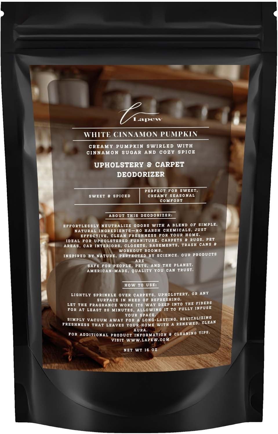 White Cinnamon Pumpkin Carpet Freshener Powder: 16 Ounce (Pack of 1),