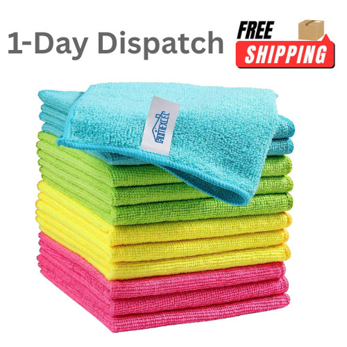 HOMEXCEL Microfiber Cleaning Cloth 12 Pack 11.5×11.5 Assorted Colors