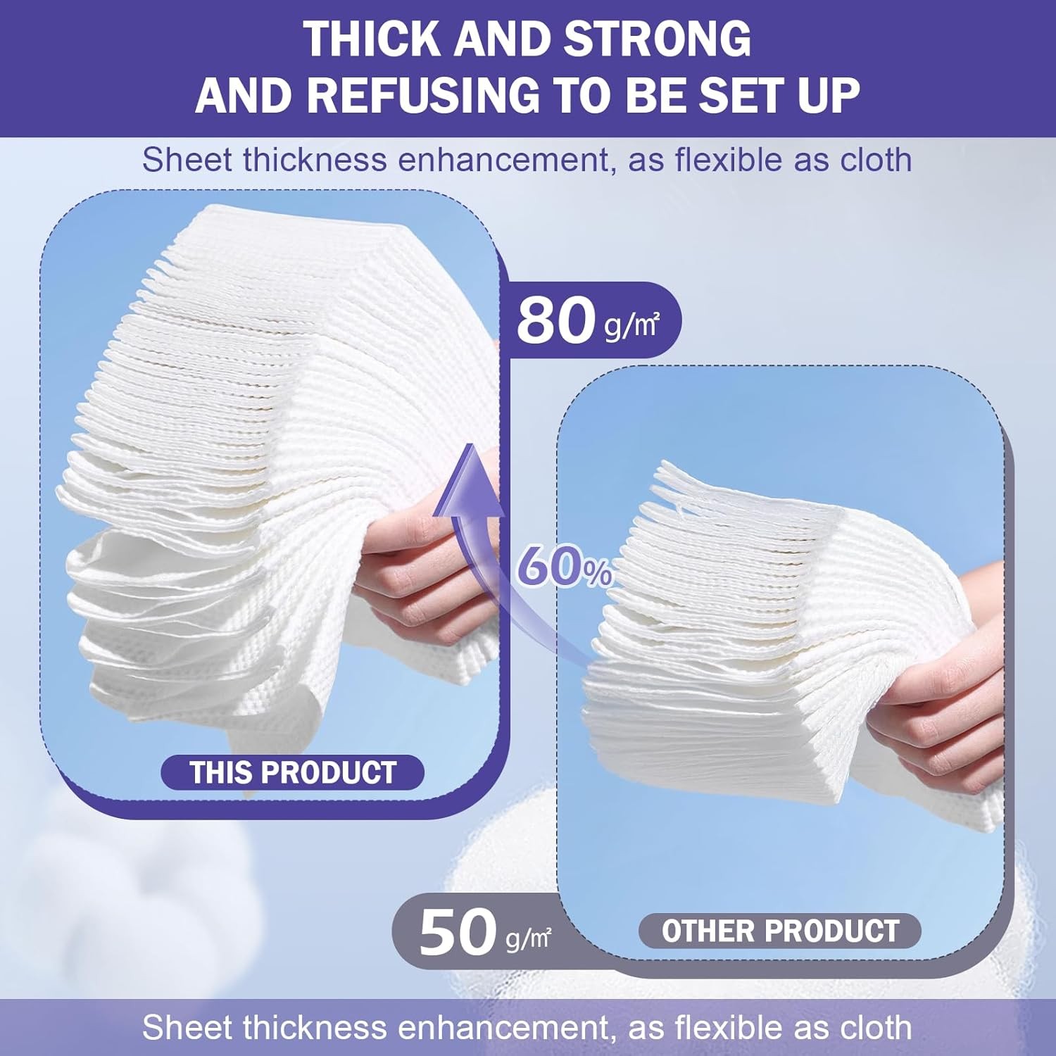 Face Towels, Disposable Face Towelette, Makeup Remover Dry Wipes 100 Count(2
