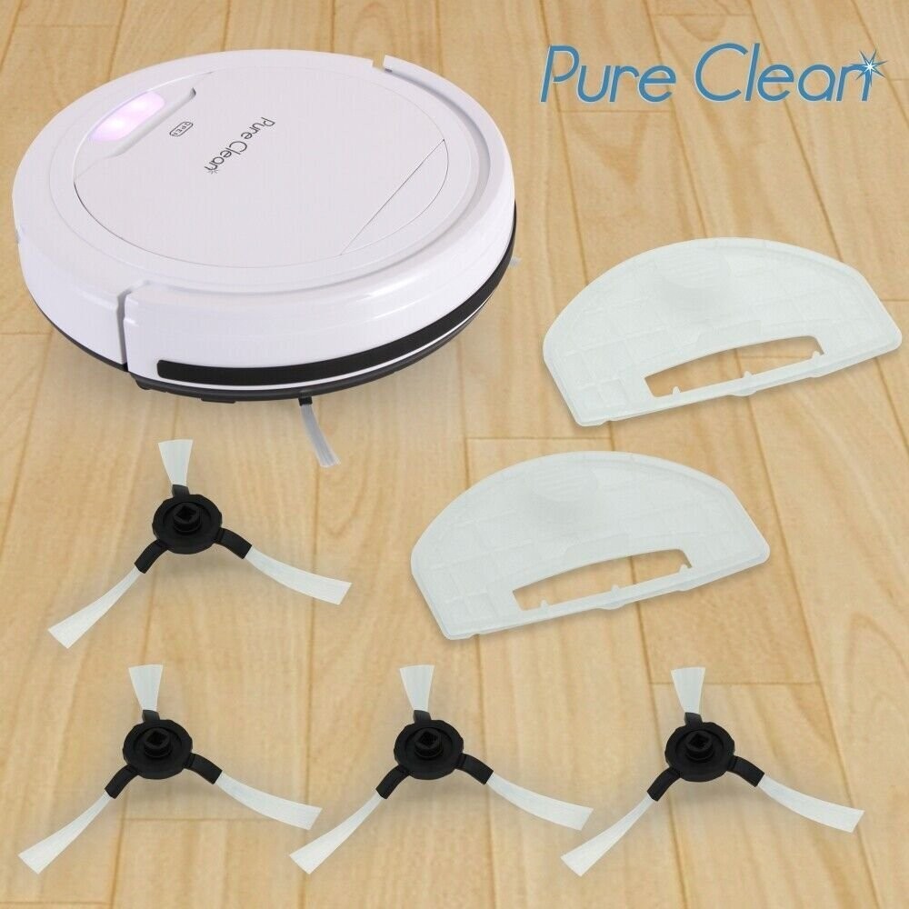 Pure Clean` Robot Vacuum Replacement – 4 Rotating Side Brush & 2 Dustbin Filter