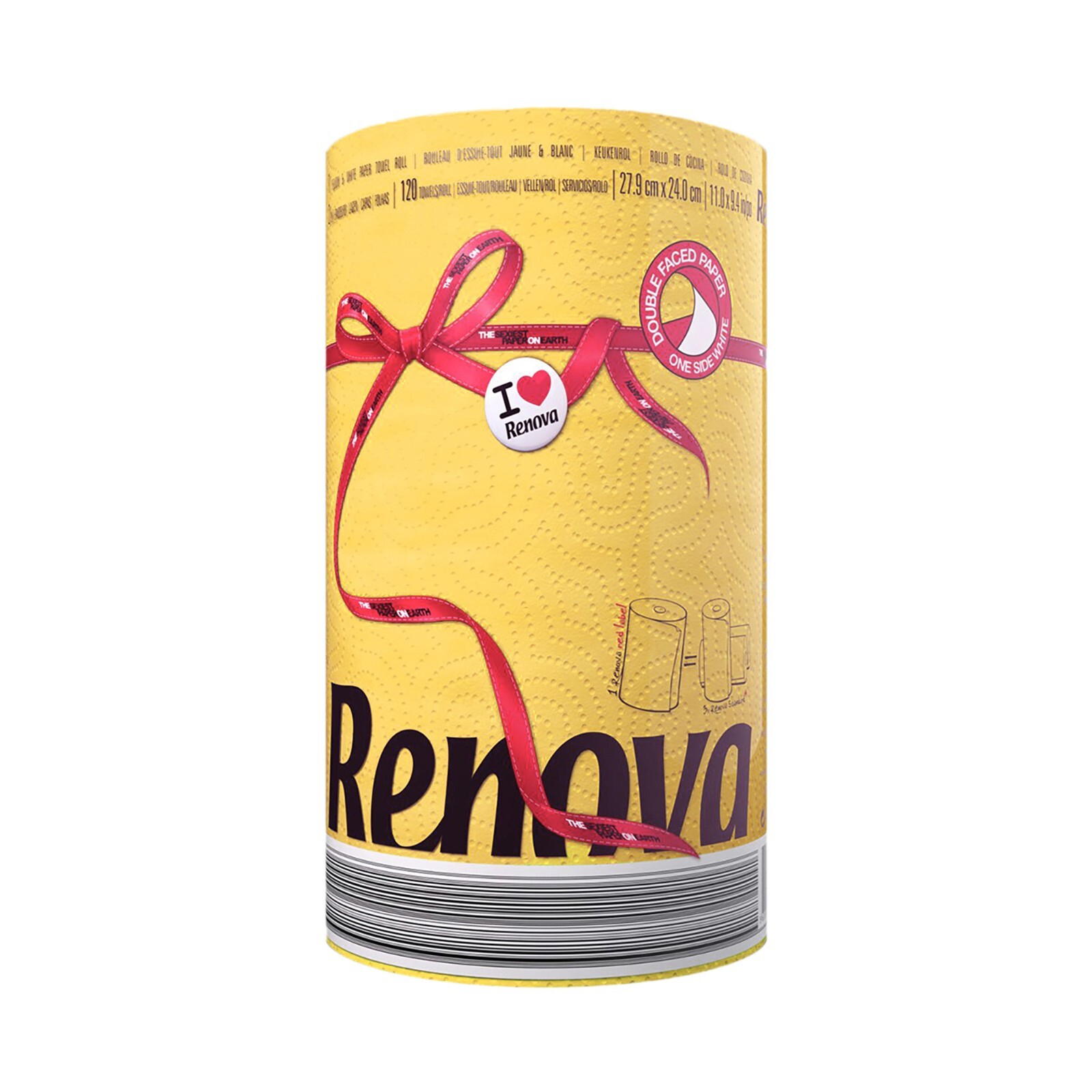 Renova Colored Paper Towels – Jumbo Roll, 2 Ply, 120 Highly Absorbent Sheets