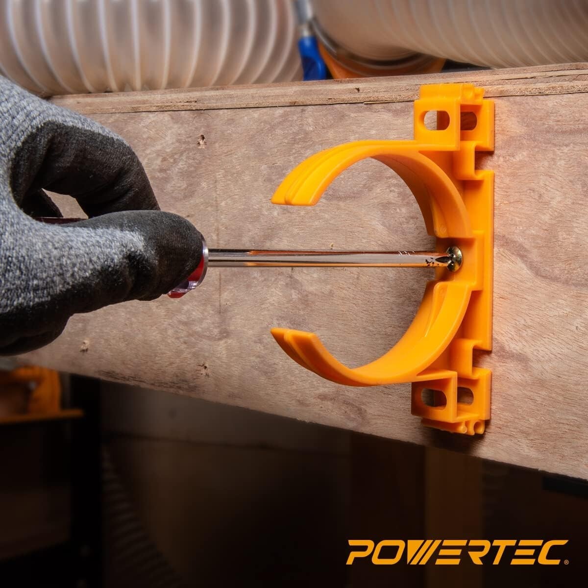 POWERTEC 70342-P2 Open Style Hangers for 2-1/2″ Dust Collection Pipe&Hose, 10PK