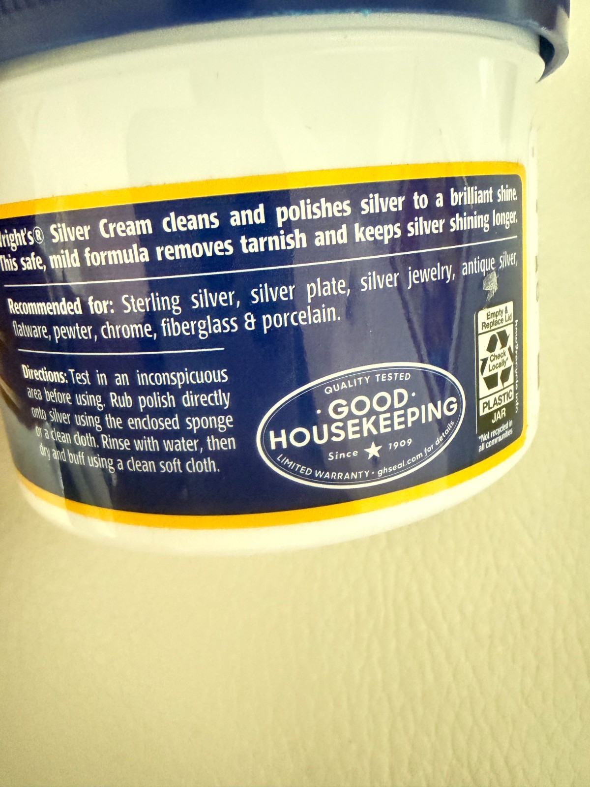 1 Wright’s by WEIMAN SILVER CREAM 8 oz jar Cleans Shines Restores Silverware