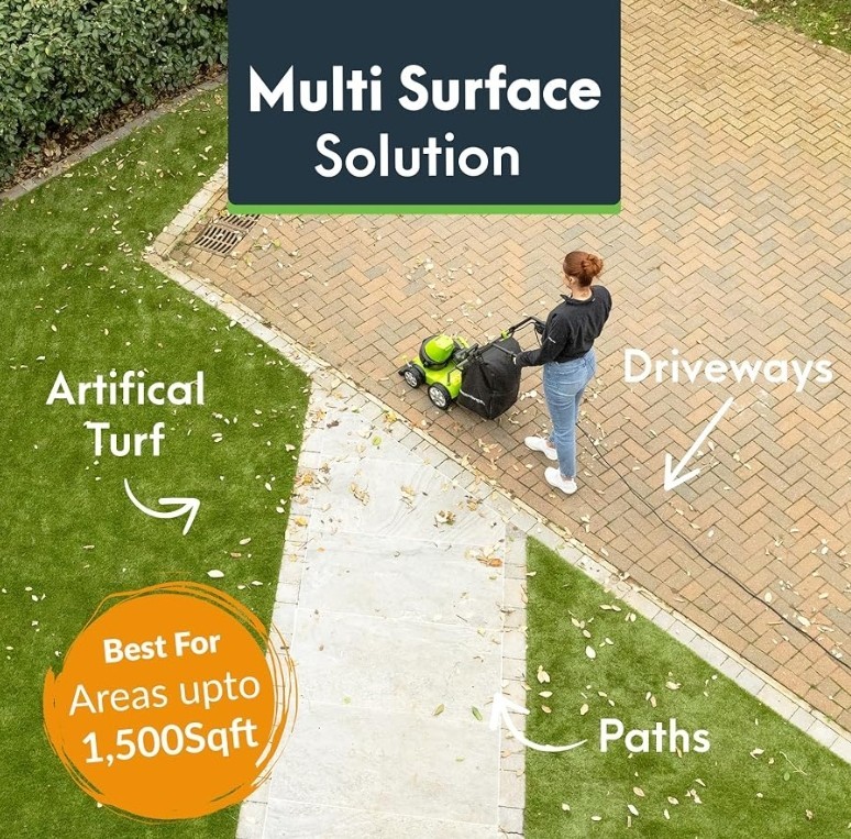 GreenSweep Vac & Blow Compact 3 In 1 Vacuum, Blower & Mulcher For Small Yards