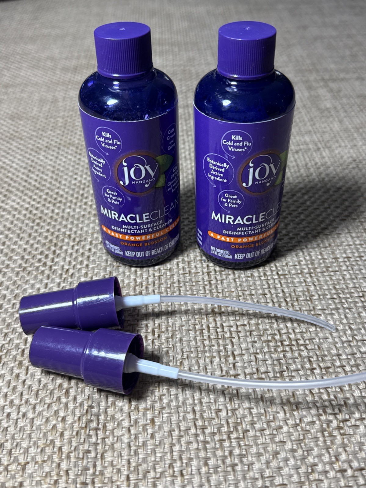 Joy Mangano Miracleclean ORANGE BLOSSOM Surface Disinfectant Cleanser 3.4 oz Lot