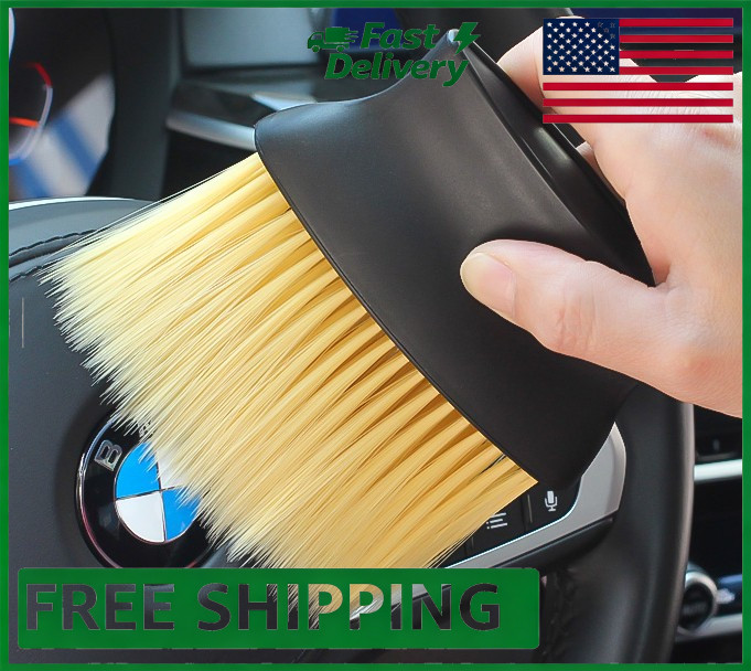 Soft bristle brush for cleaning car interior crevices and air vents NEW