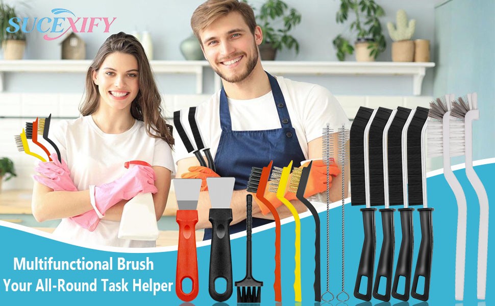 15PCS Cleaning Brush Cleaning Supplies, Hard Bristle Crevice Cleaning Brush