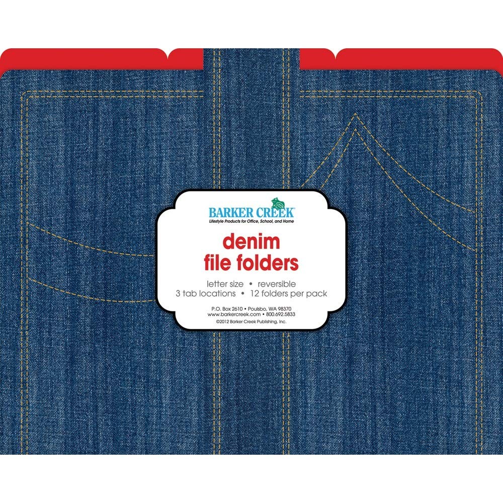 Barker Creek Designer File Folders Set of 12, 12 file folders, Assorted
